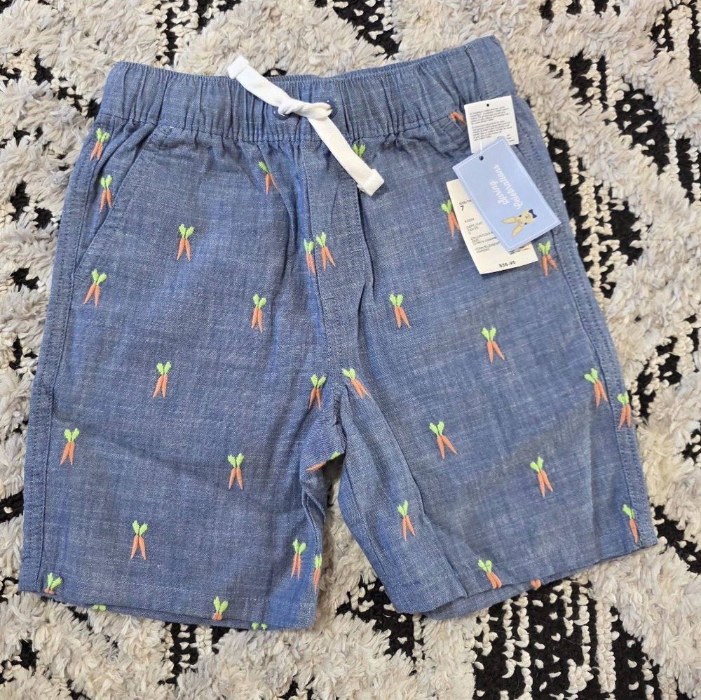 NEW Gymboree Boys Chambray with Embroidered Carrots size 7